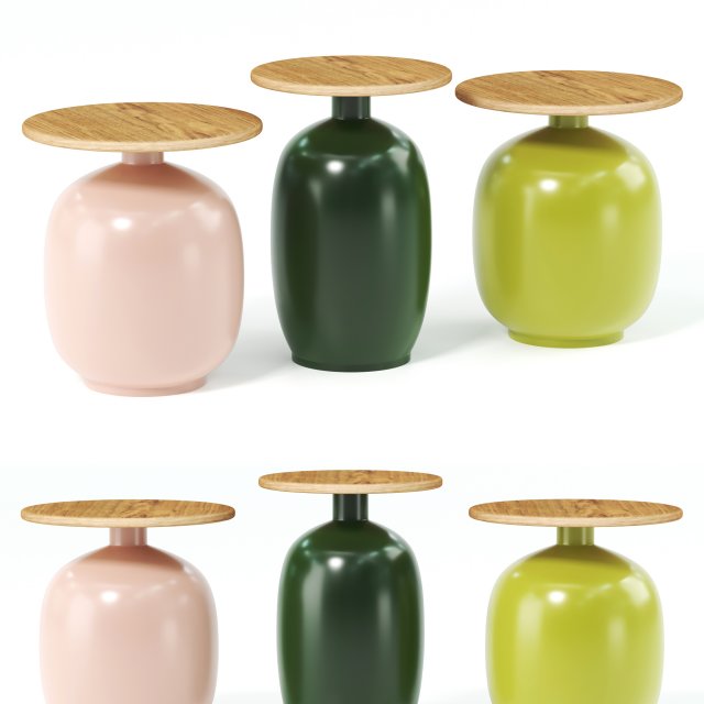 Blow side table set by gloster 3D Model .c4d .max .obj .3ds .fbx .stl .blend 