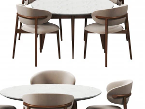 夹竹桃椅子桌子 3D 模型