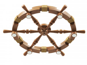 Wooden chandelier steering wheel 3D मॉडल