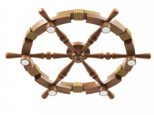 Wooden chandelier steering wheel 3D Model