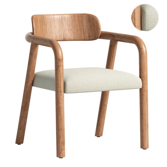 Elvia Dining Chair 3D Model .c4d .max .obj .3ds .fbx .stl .blend 