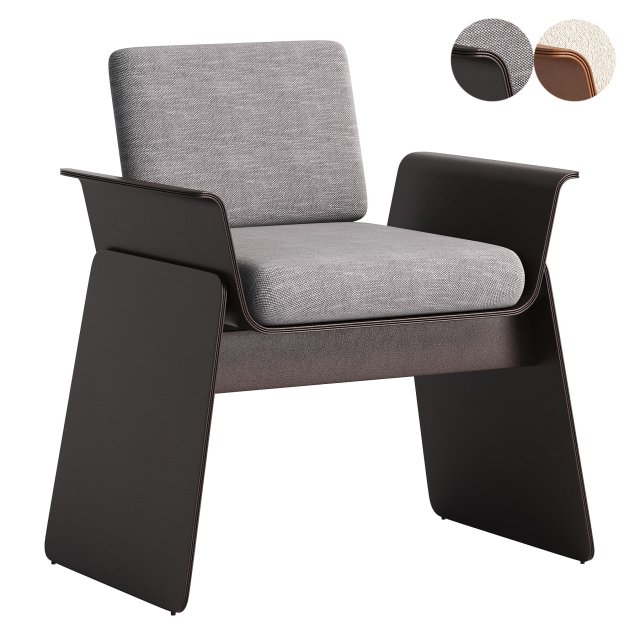 Base bend armchair 3D Модель .c4d .max .obj .3ds .fbx .stl .blend 