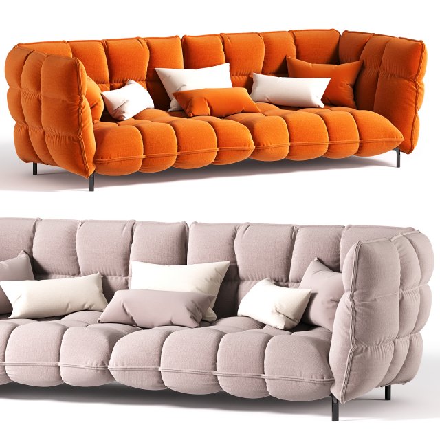 Husk Sofa 3D Model .c4d .max .obj .3ds .fbx .stl .blend 