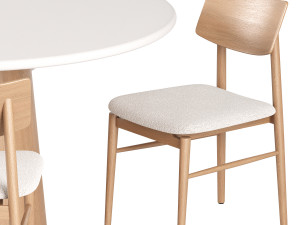 Scandinavian Dining Chair and Round Dining Table 3D Model
