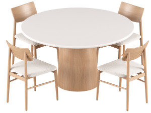 Scandinavian Dining Chair and Round Dining Table 3D Model