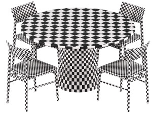 Scandinavian Dining Chair and Round Dining Table 3D Model