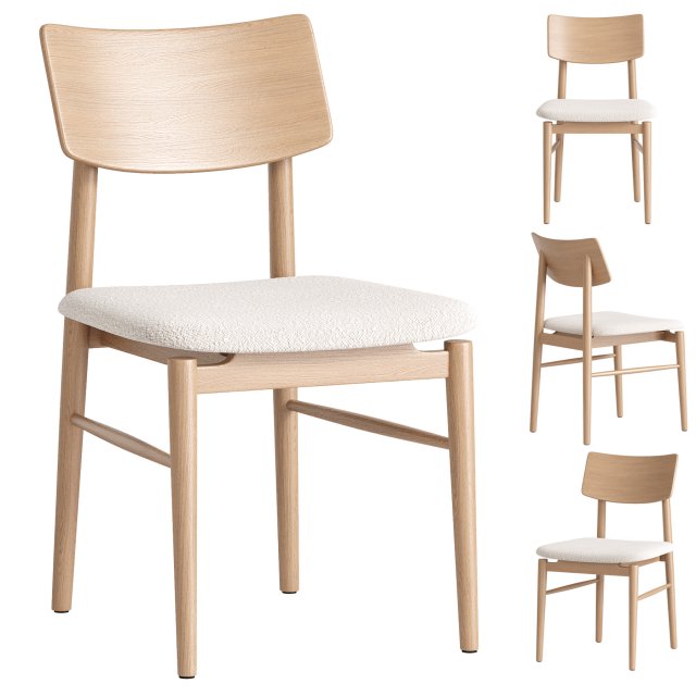Scandinavian Dining Chair 3D मॉडल .c4d .max .obj .3ds .fbx .stl .blend