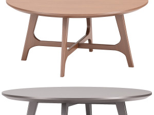 Larsen Large Round Walnut Coffee Table 3D Модель