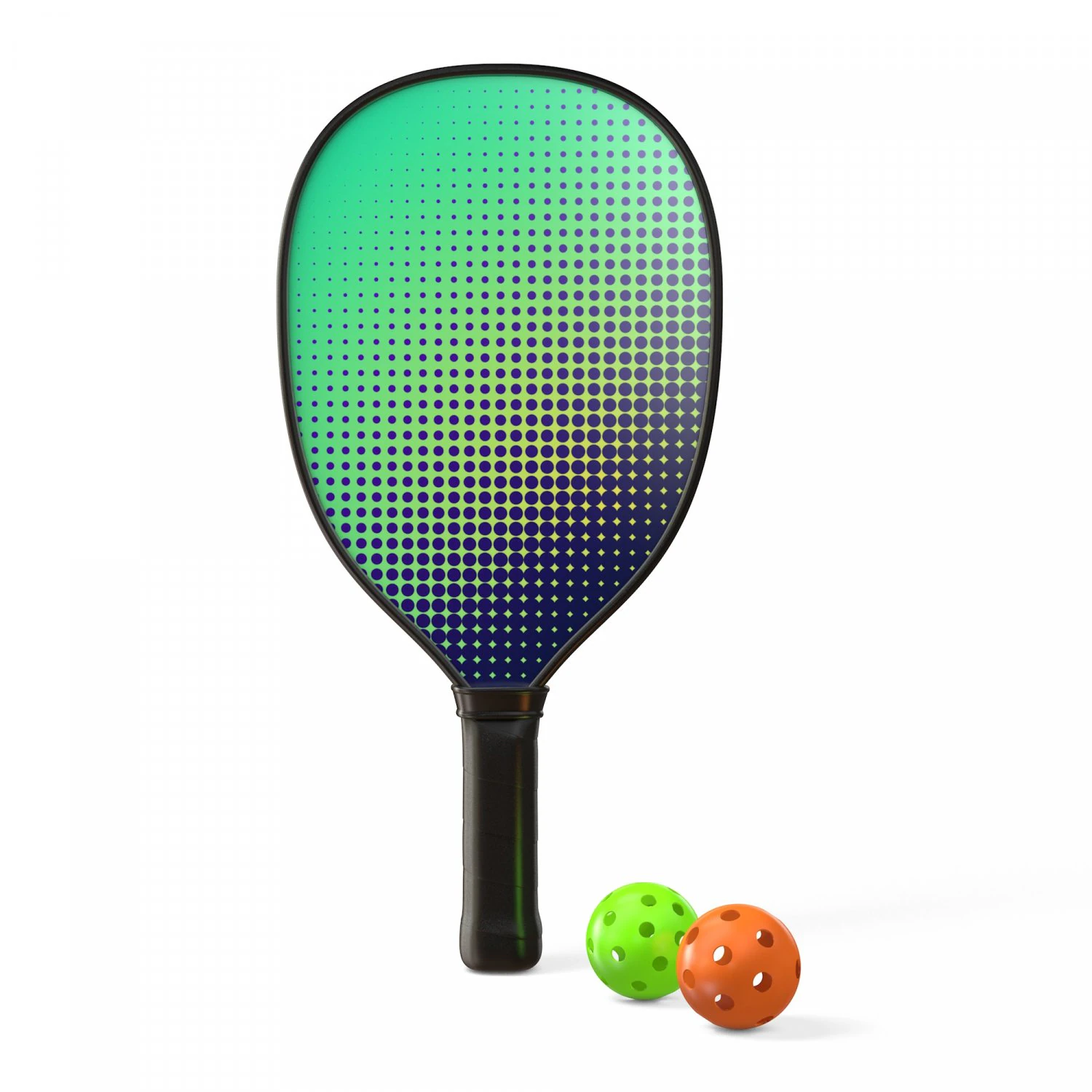 Pickleball set Paddle and Balls 3D Model .c4d .max .obj .3ds .fbx .stl .blend 