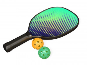 Pickleball set Paddle and Balls 3D मॉडल