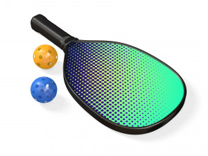 Pickleball set Paddle and Balls 3D मॉडल