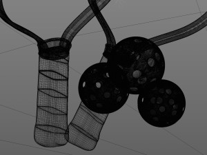 Pickleball set Paddle and Balls 3D Model