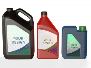 Plastic Jerrycans Set 3D Model