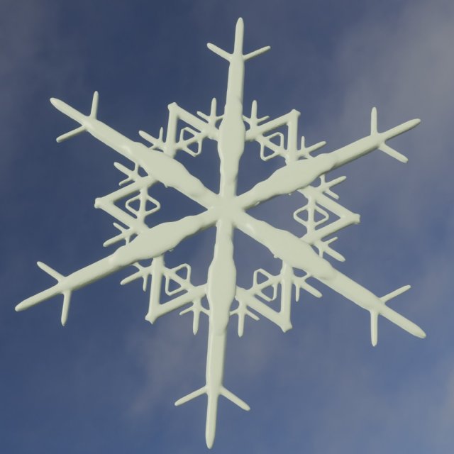 Snow flake 3D Print Model .c4d .max .obj .3ds .fbx .stl .blend 