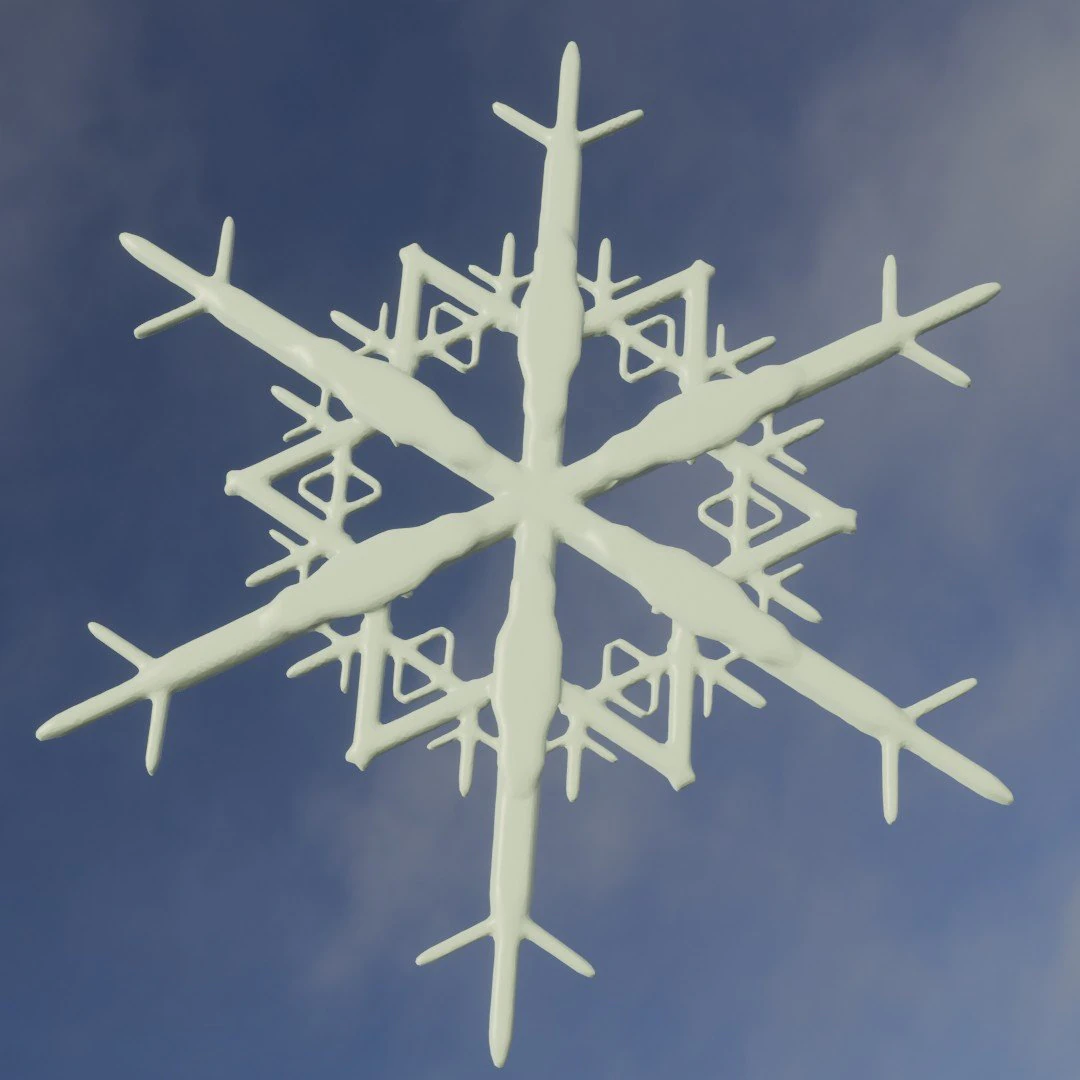 Snow flake 3D Print Model .c4d .max .obj .3ds .fbx .stl .blend 