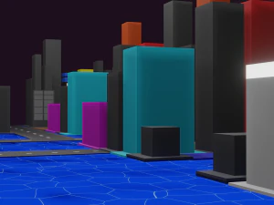 G&ouml;kdelen Binası D&uuml;ş&uuml;k Poli Varlıklar D&uuml;ş&uuml;k Poli 3D Model