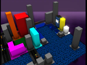 G&ouml;kdelen Binası D&uuml;ş&uuml;k Poli Varlıklar D&uuml;ş&uuml;k Poli 3D Model