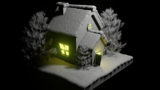 Snow House 3D Model .c4d .max .obj .3ds .fbx .stl .blend 