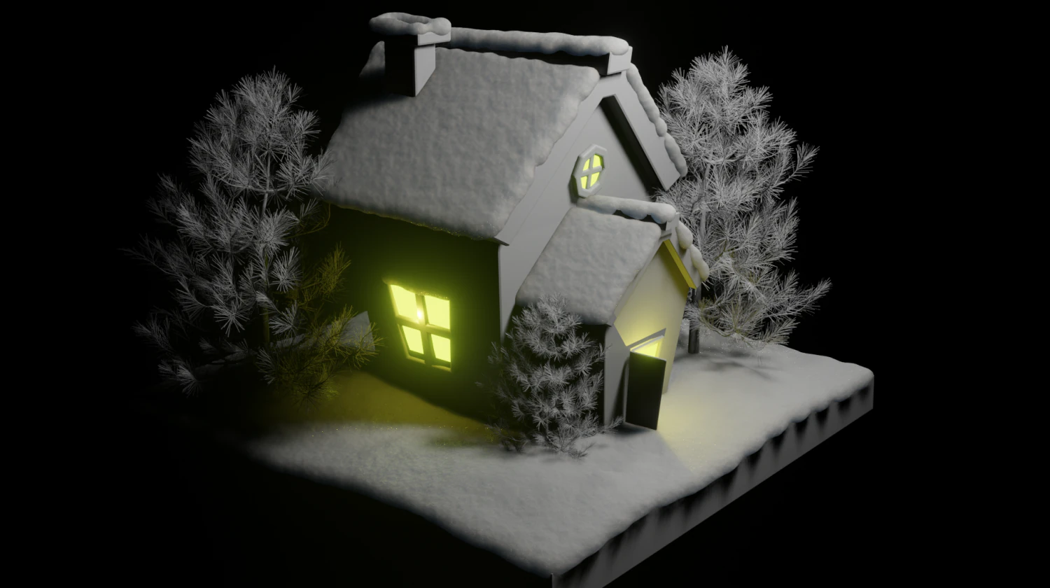 Snow House 3D Model .c4d .max .obj .3ds .fbx .stl .blend