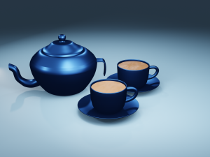 Traditional Indian Kettle with Tea 3D Model