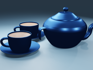 Traditional Indian Kettle with Tea 3D Model