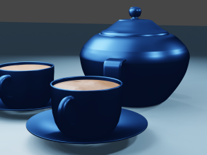 Traditional Indian Kettle with Tea 3D Model