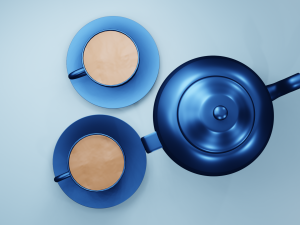 Traditional Indian Kettle with Tea 3D Model
