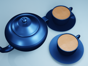 Traditional Indian Kettle with Tea 3D Model