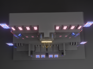 Stylized Cyberpunk Building Low-poly Low-poly Modello 3D