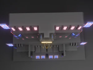 Stylized Cyberpunk Building Low-poly Low-poly 3D Model