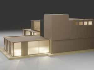 MODERN HOUSE Exterior with Posh Lighting Low-poly Modèle 3D