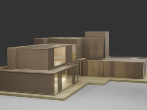 MODERN HOUSE Exterior with Posh Lighting Low-poly Modèle 3D