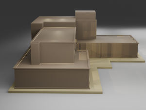 MODERN HOUSE Exterior with Posh Lighting Low-poly Modèle 3D