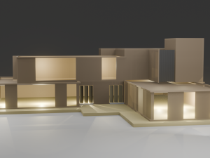 MODERN HOUSE Exterior with Posh Lighting Low-poly Modèle 3D