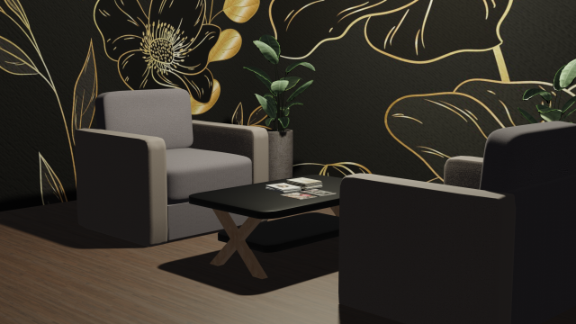Office Chairs and Table 3Dモデル .c4d .max .obj .3ds .fbx .stl .blend 