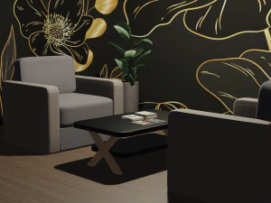 Sedie e tavolo da ufficio Modello 3D