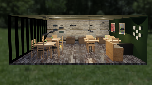 Restaurant Scene Modèle 3D .c4d .max .obj .3ds .fbx .stl .blend 