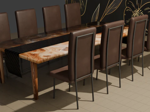 Collezione Sedie e Tavoli Modello 3D