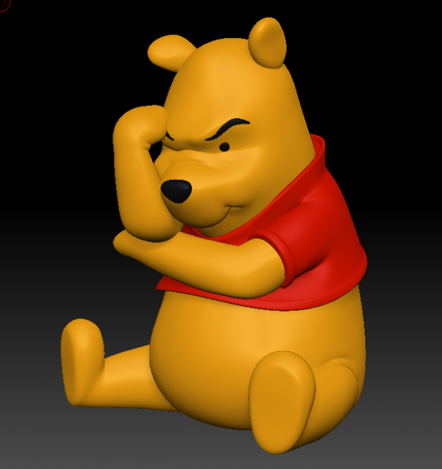 Winnie the pooh think think think 3D Print Model .c4d .max .obj .3ds .fbx .stl .blend 