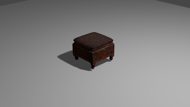 Indian wood carved ottoman Model 3D .c4d .max .obj .3ds .fbx .stl .blend 