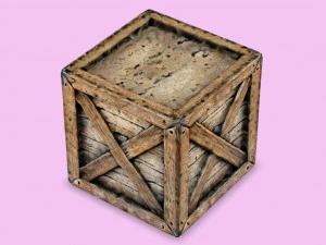 나무 상자 3D 모델