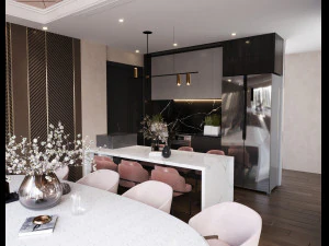Modern Dining Room and Kitchen 3D Model