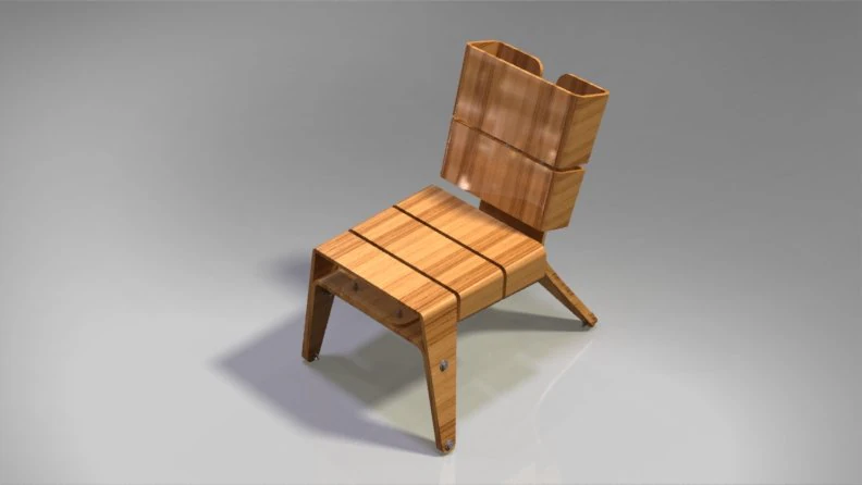 Wooden Chair 3D Model .c4d .max .obj .3ds .fbx .stl .blend 