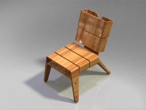 Holzstuhl 3D Modell