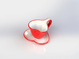Серце чашка з блюдцем 3D Принт Модель