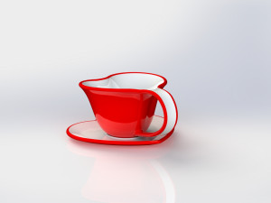 Heart cup and saucer 3D-printmodel