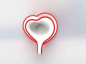 Heart cup and saucer 3D-printmodel