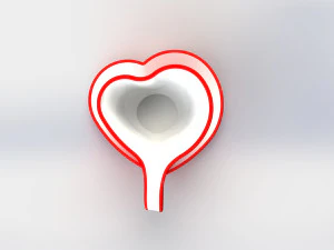 Heart cup and saucer 3D Print Model
