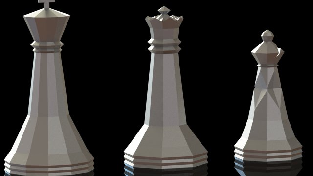 Chess Set Model 02 v01 3D Print Model .c4d .max .obj .3ds .fbx .stl .blend 
