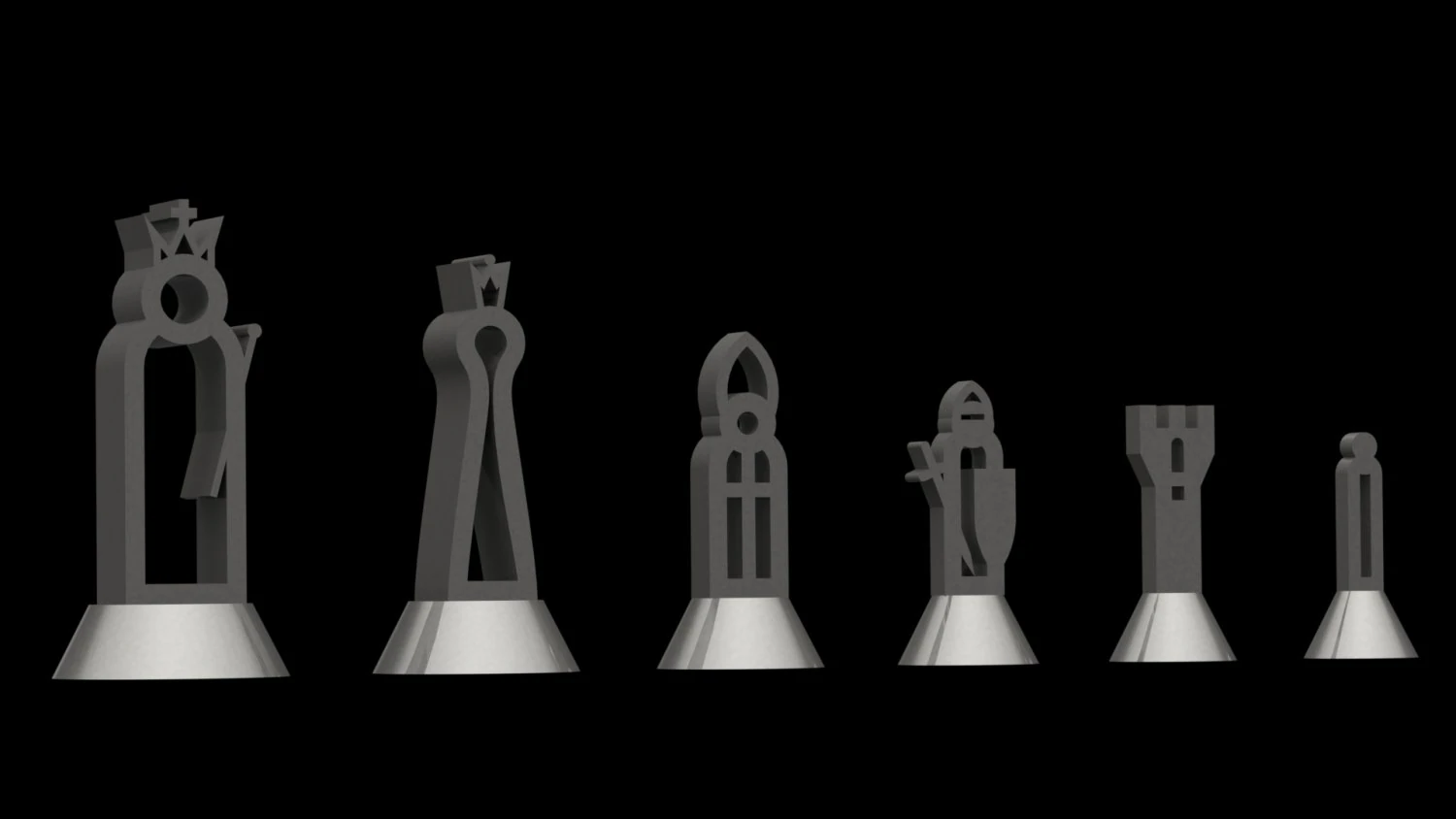 Chess Set Model 03 v01 3D Print Model .c4d .max .obj .3ds .fbx .stl .blend 